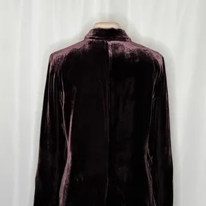 SUNDANCE Purple Silk Velvet Sofia Boyfriend Blazer Jacket Two Button Solid 10 thumbnail 7