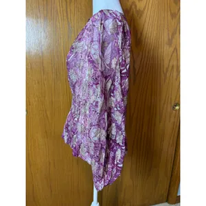 Anthropologie Somerset Floral Metallic Smocked Peplum Chiffon Blouse Size M NEW thumbnail 4