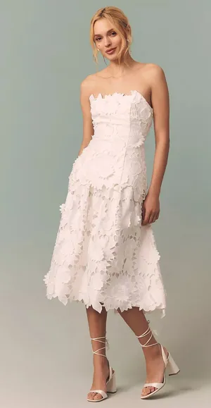BHLDN White Cutwork Twofer Midi Dress thumbnail 1