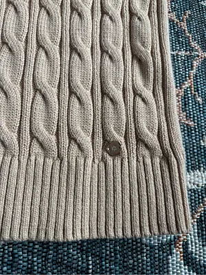 NEW Tommy Hilfiger Beige Cable Knit V-Neck Sweater Tank Size Small thumbnail 5