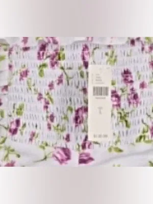 NWT Anthropologie Sleeveless Square-Neck Ruched Mini Dress purple floral Large thumbnail 6