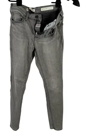 Pilcro (Anthropologie) Gray Mid-Rise‎ Skinny Jeans thumbnail 1