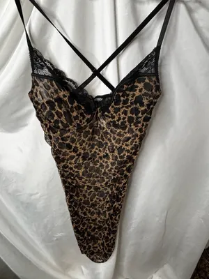 Ashley Stewart Ruched Mesh Animal Print Chemise Set thumbnail 2