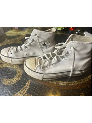 Converse Chuck Taylor All Star Leather Platform High Top Sneakers White Women’s thumbnail 3