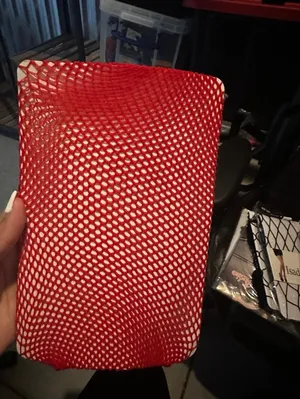 Red fishnet stockings with a classic open thumbnail 2
