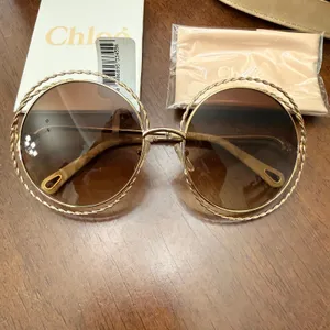 Chloe Brown Round Ladies Sunglasses - CE114ST thumbnail 4
