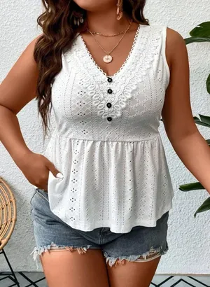 SheIn White Crop Top Tank thumbnail 1