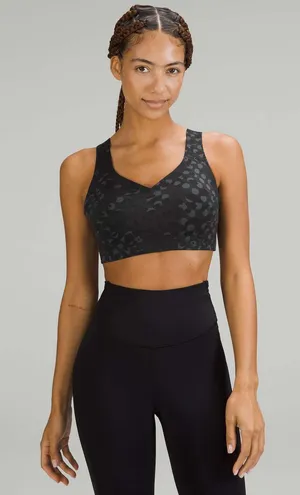 Lululemon Enlite Sports Bra Strappy Weave Black Camo High Support Size 34B thumbnail 1