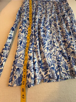 croft & barrow Blue and White Floral Midi Dress with Tie Waist thumbnail 11