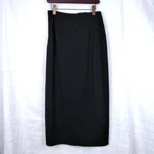 Abercrombie & Fitch Draped Front Maxi Skirt Womens M Black Faux Wrap Slit NWT thumbnail 7