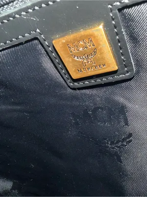 MCM Black Logo Tote with Front Pockets thumbnail 9