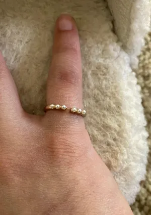 Gold Faux Pearl Antique Vintage Ring thumbnail 1