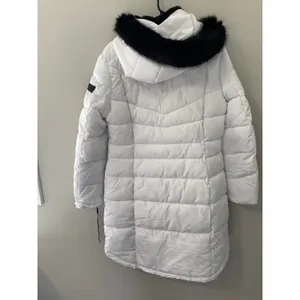NWT Karl Lagerfeld Paris Long White Puffer Parka Coat Women's Large thumbnail 4