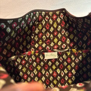 Vera Bradley‎ Brown Pink Quilted Tote Bag Floral Print Travel Shoulder Bag thumbnail 7