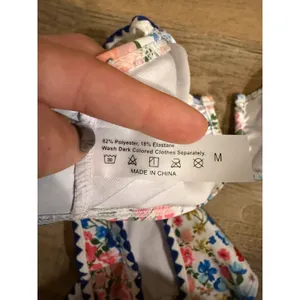 Floral Print Bikini Swimsuit Set Scalloped Trim Women's Summer‎ Beachwear thumbnail 4