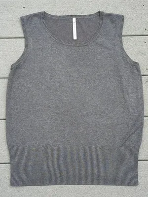 Leo & Nicole Sleeveless Sweater | Gray Sweater Vest | Gray Sweater Tank thumbnail 5