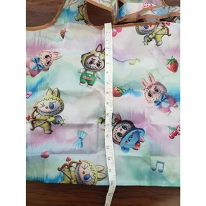 Labubu Chic Kawaii Retro Eco Friendly Trendy Packable Sturdy Reusable Nylon Bag thumbnail 2