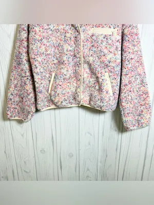 OFFLINE by Aerie Multicolor Speckled Sherpa Snap-Front Fleece Jacket, XS thumbnail 7