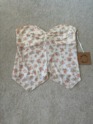Bailey Rose Floral Mesh Top White thumbnail 2