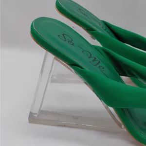 Womens Wedge Heel Sandals Size 7 Green Wedding Cocktail Party Y2K Revival So Me thumbnail 4