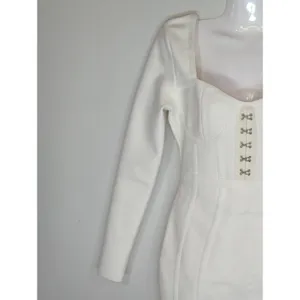 Band of Stars Bodycon Dress‎ White Sweetheart Neck Party Cocktail NWT thumbnail 6