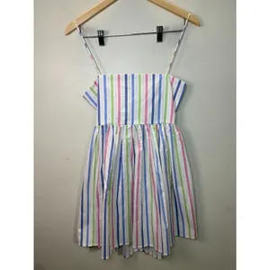 Taylor Tillan Mini Dress Womens XS Multi Color Stripe Tie Back Sun Dress thumbnail 3