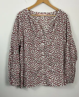Boden Esme Floral Button Up Blouse Womens Size 16 thumbnail 1