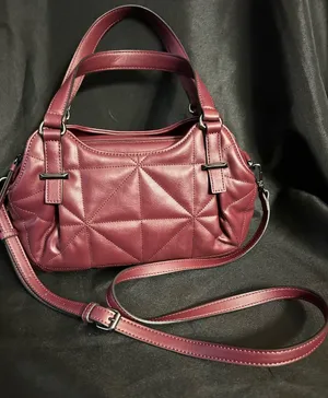 Simply Vera Vera Wang Women’s Quilted Burgundy Satchel thumbnail 1