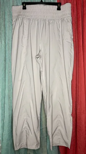 Nike White Elastic-Waist Athletic Pants thumbnail 1