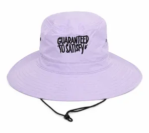 Dutch Bros OS Bucket Hat Lavender Guaranteed To Satisfy Embroidered Sun Hat thumbnail 1