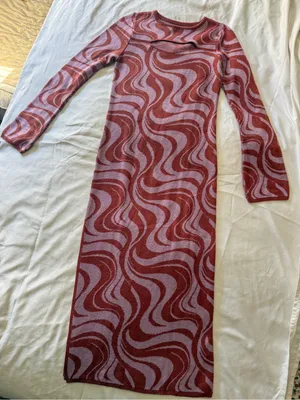 ASOS Swirl-Print Maxi Dress in Dusty Rose and Light Pink thumbnail 1