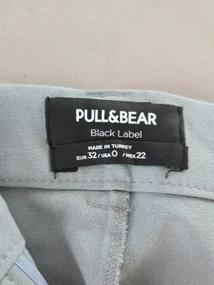 Pull&Bear Wide-Leg Trousers in Light Sage Size 0 thumbnail 6