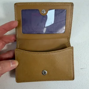 Coach Card Holder Signature Jacquard Leather Trim ID Holder Window Brown‎ Tan thumbnail 8