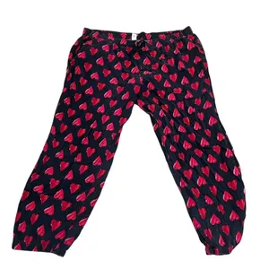 Victoria's Secret Women's XL Black Red Heart Print Lounge Pants thumbnail 5