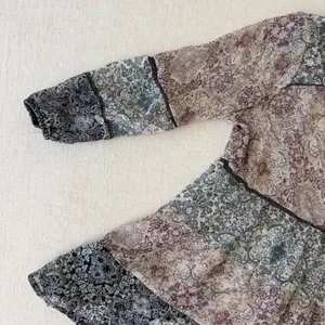 Knox Rose Patchwork‎ Paisley Boho Peplum Blouse XS Cottagecore Top thumbnail 3