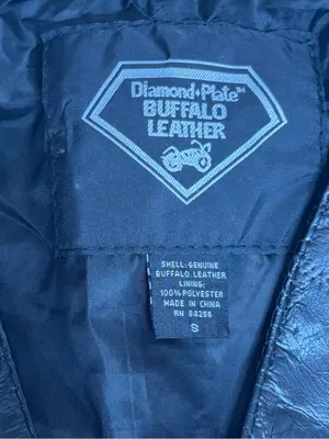 Diamond Plate 100% Buffalo Leather Vest Pink Rose Embroidery Biker small goth Black thumbnail 5