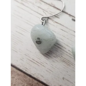 Vintage Earrings For Pierced Ears Light Green Stone thumbnail 4