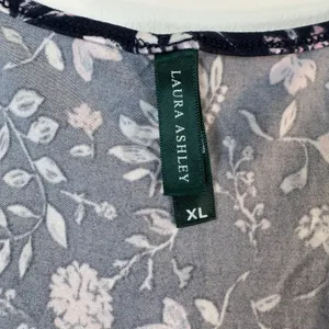 Laura Ashley Navy Blue Floral Sleeveless Tank Dress XL Pink Botanical Print thumbnail 3