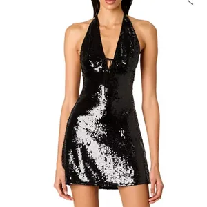 NIA Mini Dress Halter Neck Sequins Rodeo Size XS Black thumbnail 5