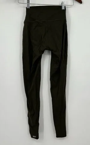SET ACTIVE SPORTBODY LEGGING olive green smooth texture compression size XS thumbnail 2