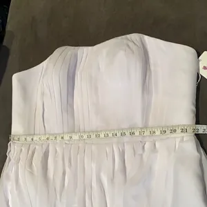 Women’s Elegant White Strapless Full Length Chiffon Prom Party Formal Dress XXXL thumbnail 3