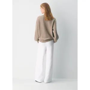 Aritzia Wilfred The Lodge High-Rise Relaxed Wide-Leg White Linen Pants Size XL thumbnail 2