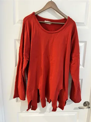 Bodil Oversize Lagenlook Sweatshirt Rust Brown One Size thumbnail 1