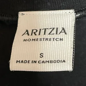 Aritzia Homestretch Women's Black Long Sleeves Slim Crew Neck Tee T-shirts Top S thumbnail 4