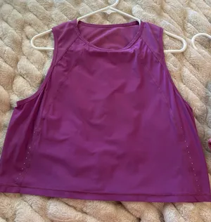 Lululemon Sculpt Cropped Tank Top back vent -vivid plum  thumbnail 1