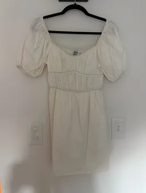 Princess Polly White Puff Sleeve Dress thumbnail 1