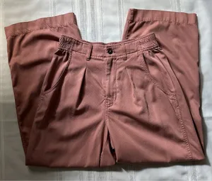 Madewell The Neale Straight-Leg Pant Drapeweave Dried Rose 6 EUC Wide Fit thumbnail 1