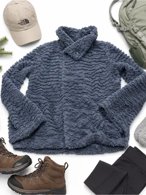 Patagonia Los Gatos High Pile Fleece Jacket Gray Full Zip Cozy Women’s Small EUC thumbnail 3
