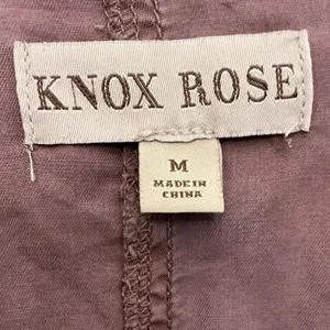Knox Rose Mauve Utility Jacket Open Front Draped Lyocell Boho Purple Medium thumbnail 4