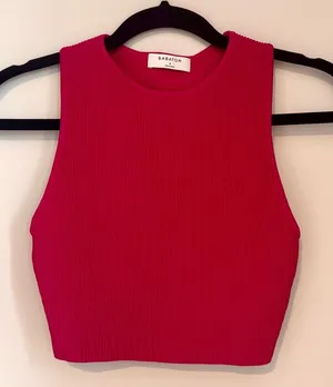 Aritzia Babaton Sculpt Knit Tank – Fuchsia Pink – Size S thumbnail 1